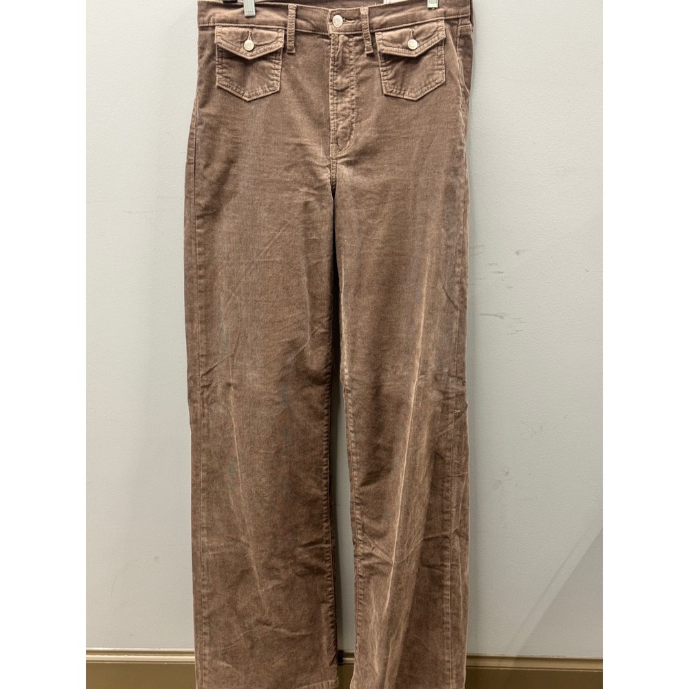 GAP High Rise Stride Corduroy Pants Womens 10T 30 Brown Wide Leg Tall Casual